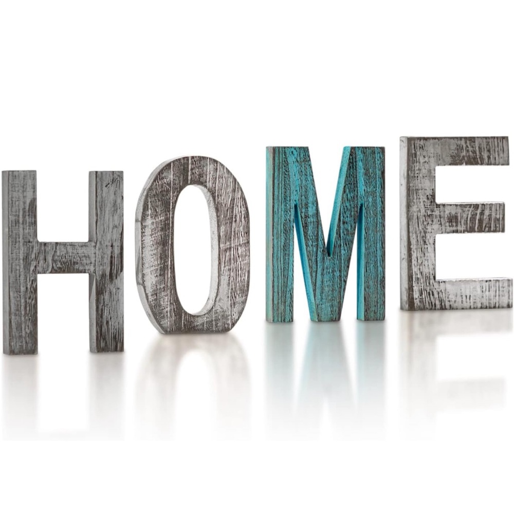 NEW “Home” Decorative Wooden Letters – Large Rustic Farmhouse Wall Decor